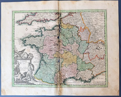 1718 weigel gallia mappa della - weigel,
