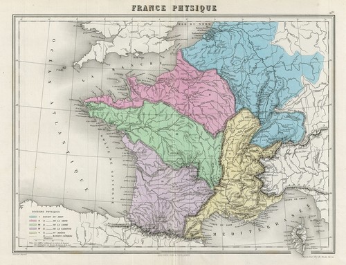 Mappa fisica della - , francia