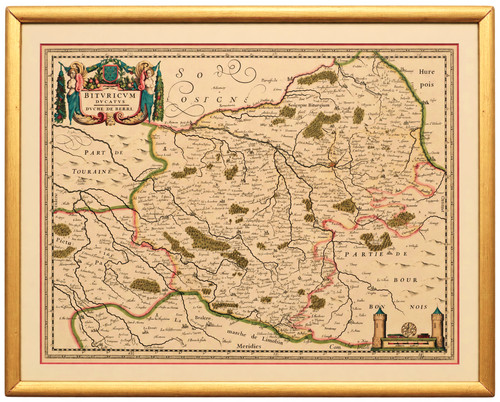 Antica mappa blu xvii secolo - antica,