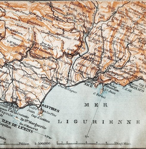 Mappa cannes monaco francia - mappa,