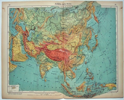 Asia mappa fisica originale - -,