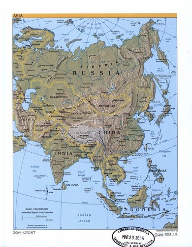 Mappa fisica dell - 'asia, e