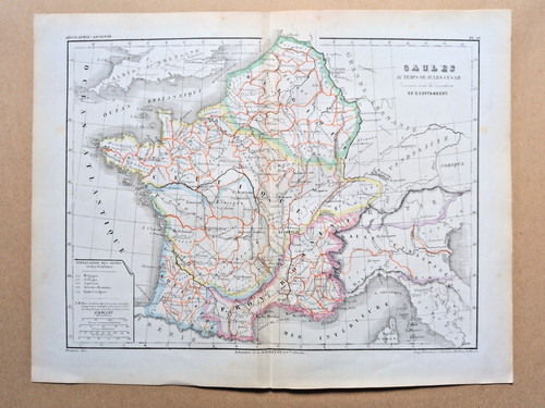 1852 antica mappa lingua - antica, in