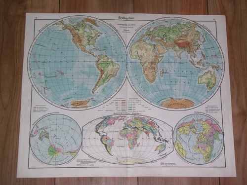 1935 mappa fisica vintage - fisica, dei