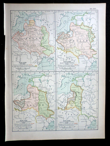 Mappa edoardiana della polonia - mappa,