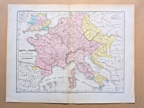 1852 antica mappa - mappa, in