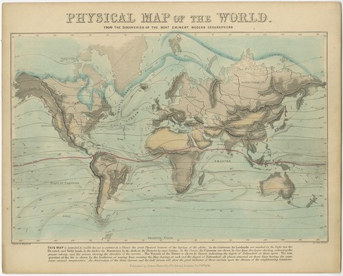 Antica mappa fisica del - , mondo